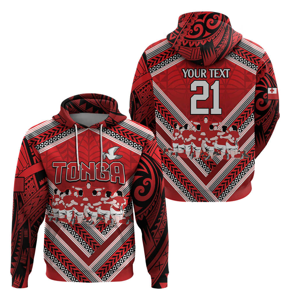 Custom Tonga Rugby Hoodie Tonga Sipi Tau Ngatu Tribal Pattern LT9 - Vibe Hoodie Shop