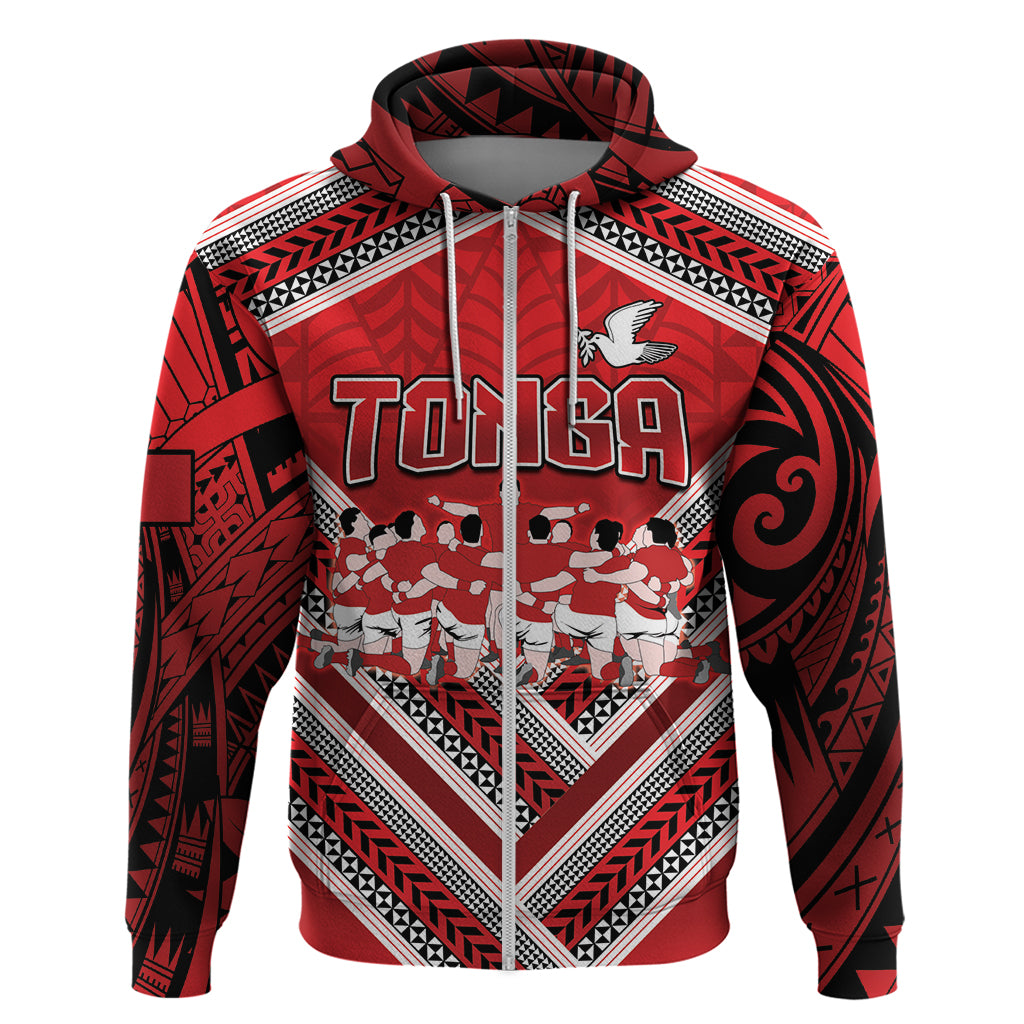 Custom Tonga Rugby Hoodie Tonga Sipi Tau Ngatu Tribal Pattern LT9 - Vibe Hoodie Shop