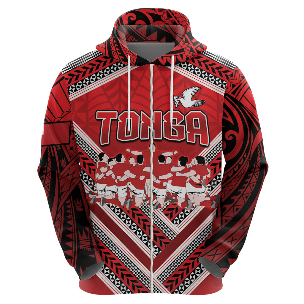 Custom Tonga Rugby Hoodie Tonga Sipi Tau Ngatu Tribal Pattern LT9 - Vibe Hoodie Shop