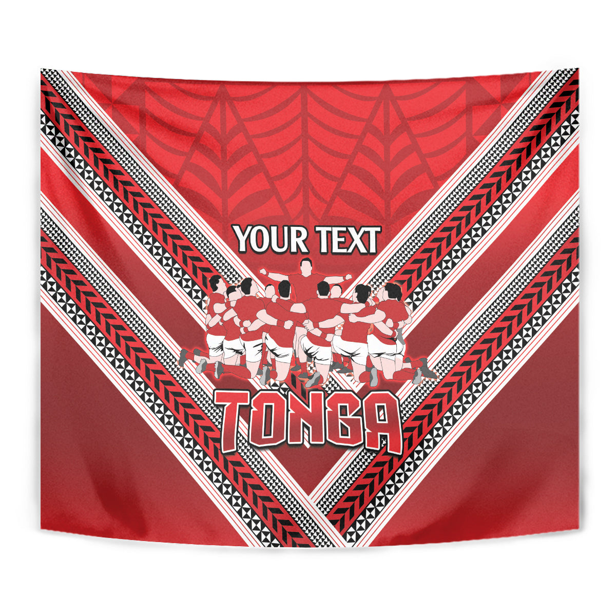 Custom Tonga Rugby Tapestry Tonga Sipi Tau Ngatu Tribal Pattern - Vibe Hoodie Shop