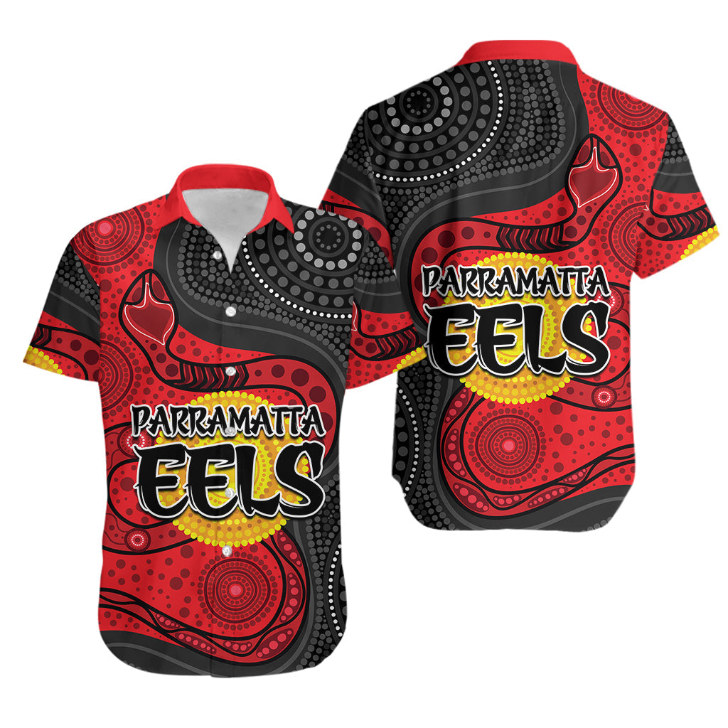 2023 Parramatta Eels Hawaiian Shirt Simple Aboriginal - Vibe Hoodie Shop