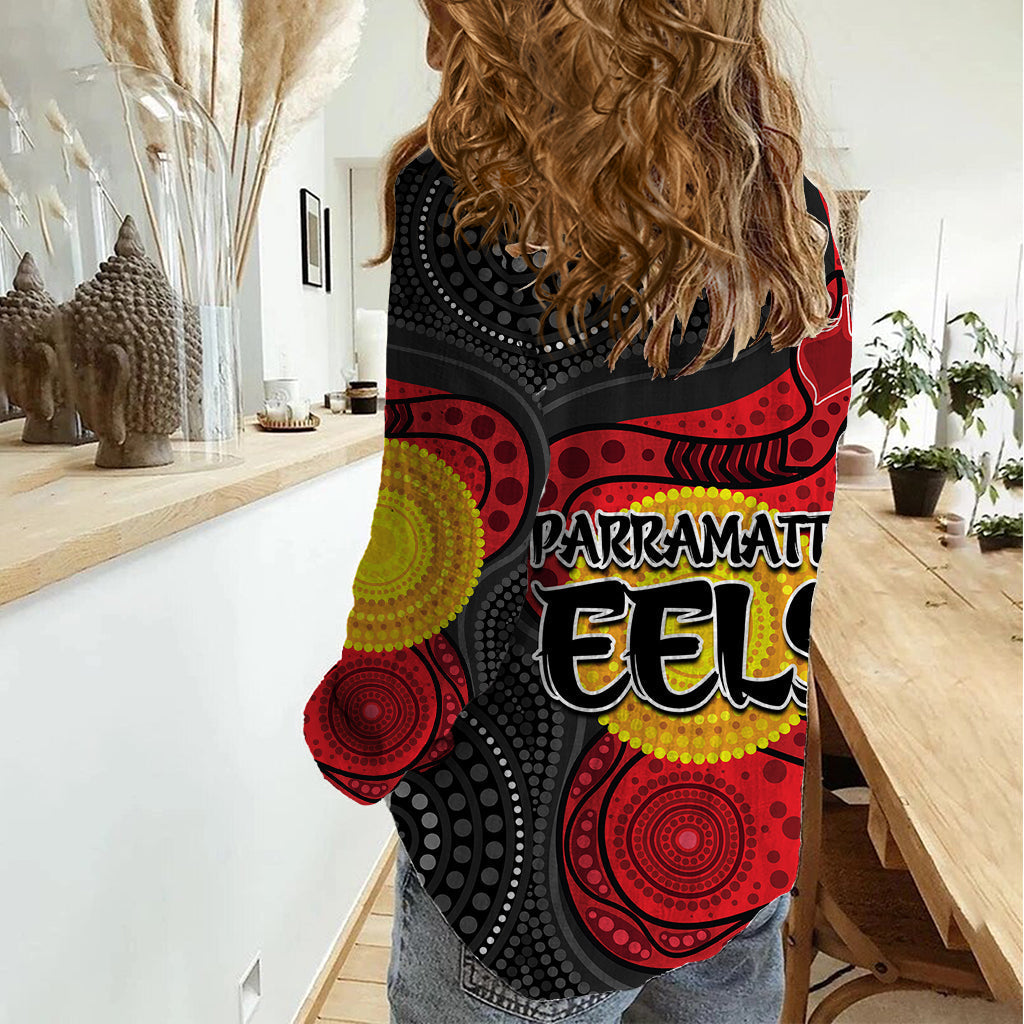 2023 Parramatta Eels Women Casual Shirt Simple Aboriginal - Vibe Hoodie Shop