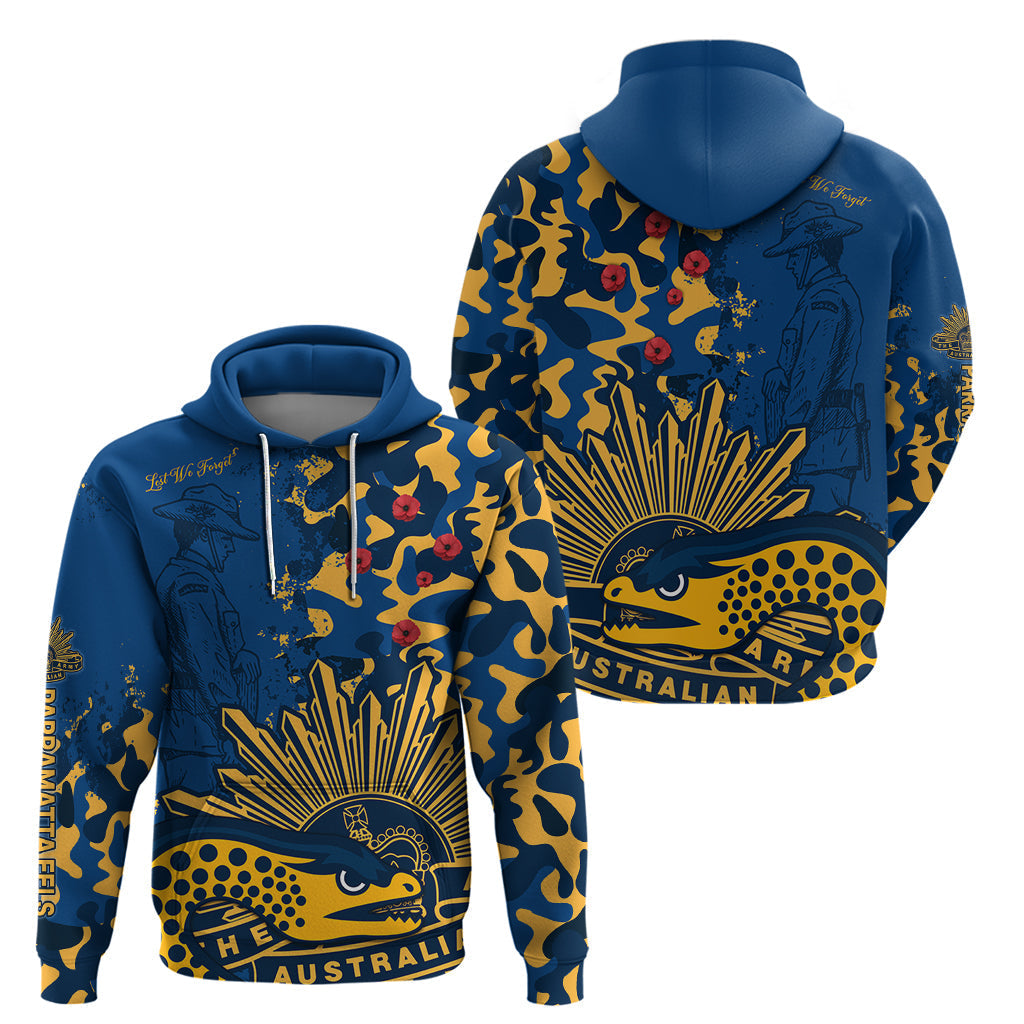 NRL ANZAC 2023 Parramatta Eels Hoodie Camouflage LT9 - Vibe Hoodie Shop