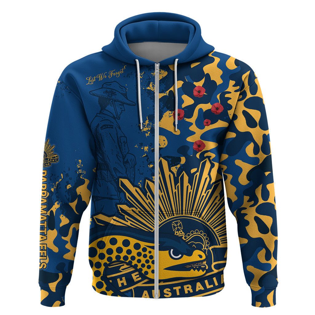 NRL ANZAC 2023 Parramatta Eels Hoodie Camouflage LT9 - Vibe Hoodie Shop