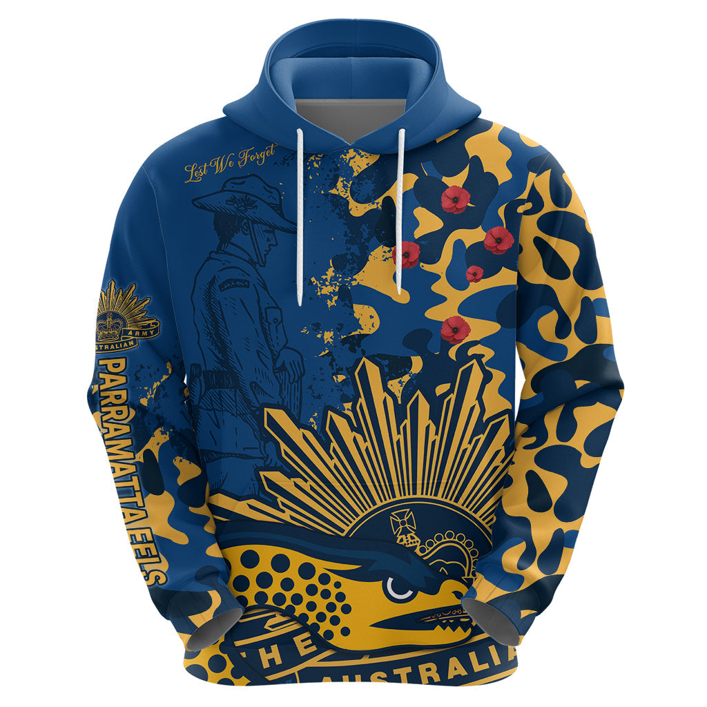 NRL ANZAC 2023 Parramatta Eels Hoodie Camouflage LT9 - Vibe Hoodie Shop