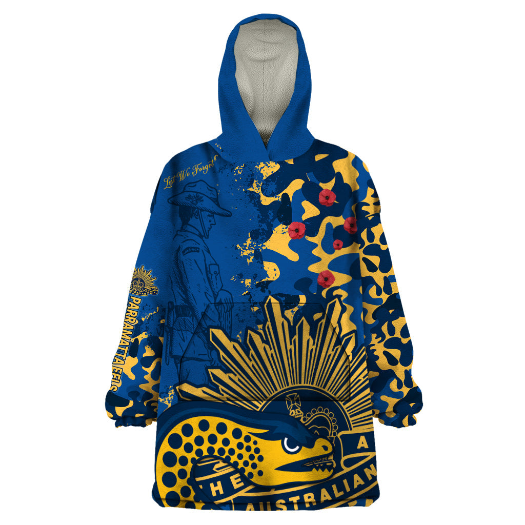 NRL ANZAC 2023 Parramatta Eels Wearable Blanket Hoodie Camouflage - Vibe Hoodie Shop