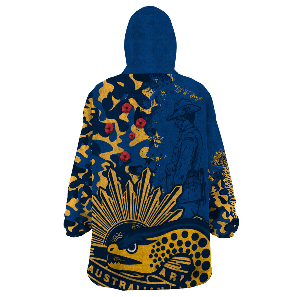 NRL ANZAC 2023 Parramatta Eels Wearable Blanket Hoodie Camouflage - Vibe Hoodie Shop