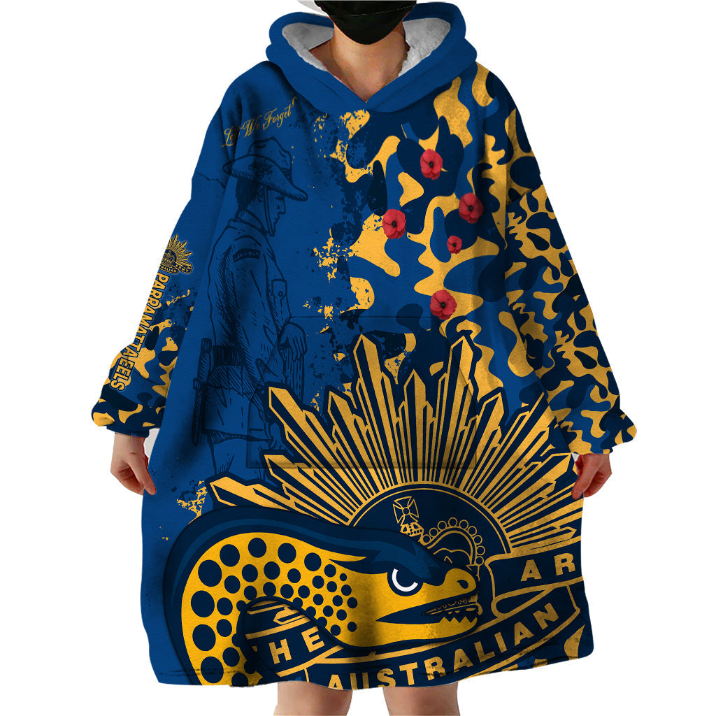 NRL ANZAC 2023 Parramatta Eels Wearable Blanket Hoodie Camouflage - Vibe Hoodie Shop