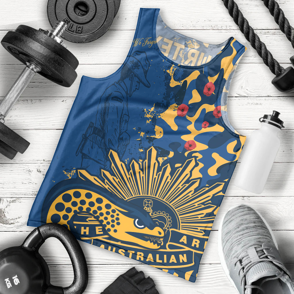 (Custom Text And Number) NRL ANZAC 2023 Parramatta Eels Men Tank Top Camouflage - Vibe Hoodie Shop