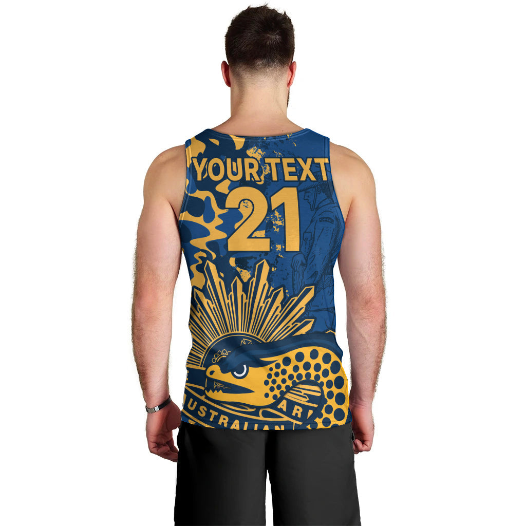(Custom Text And Number) NRL ANZAC 2023 Parramatta Eels Men Tank Top Camouflage - Vibe Hoodie Shop