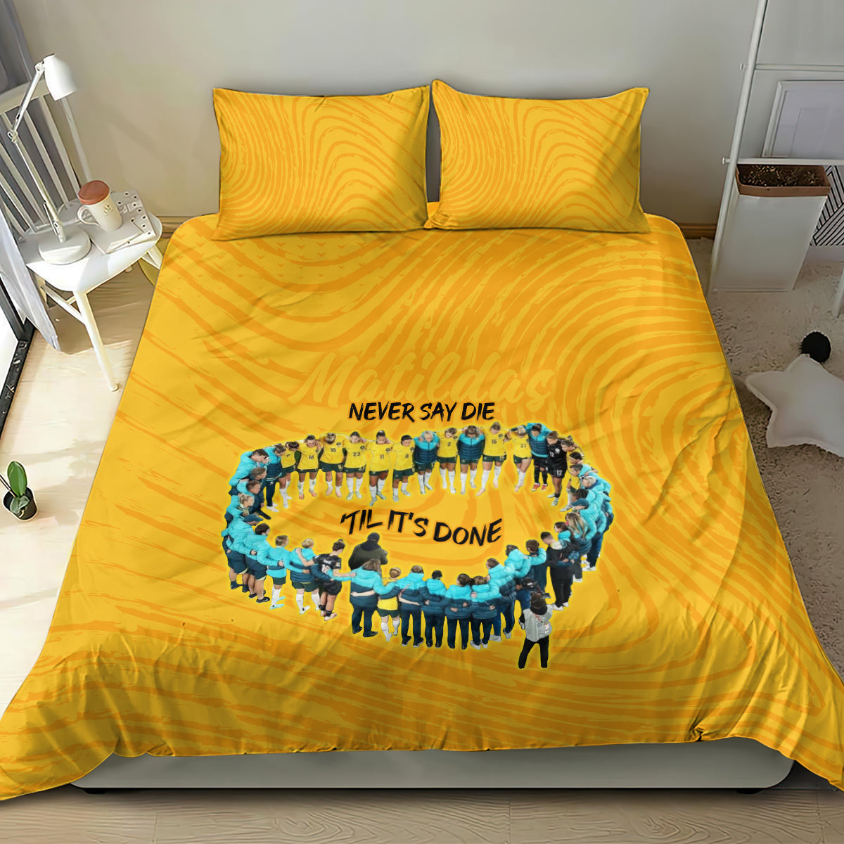 Matildas Til Its Done Custom Bedding Set Australia Womens Soccer Gold Style - Vibe Hoodie Shop