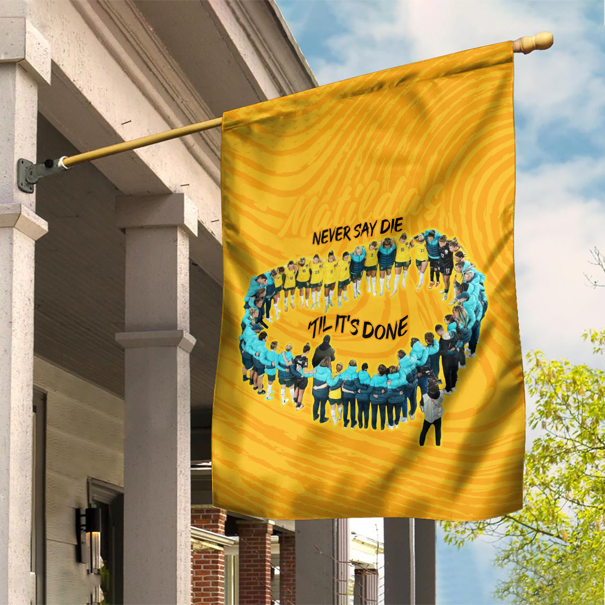 Matildas Til Its Done Custom Garden Flag Australia Womens Soccer Gold Style - Vibe Hoodie Shop