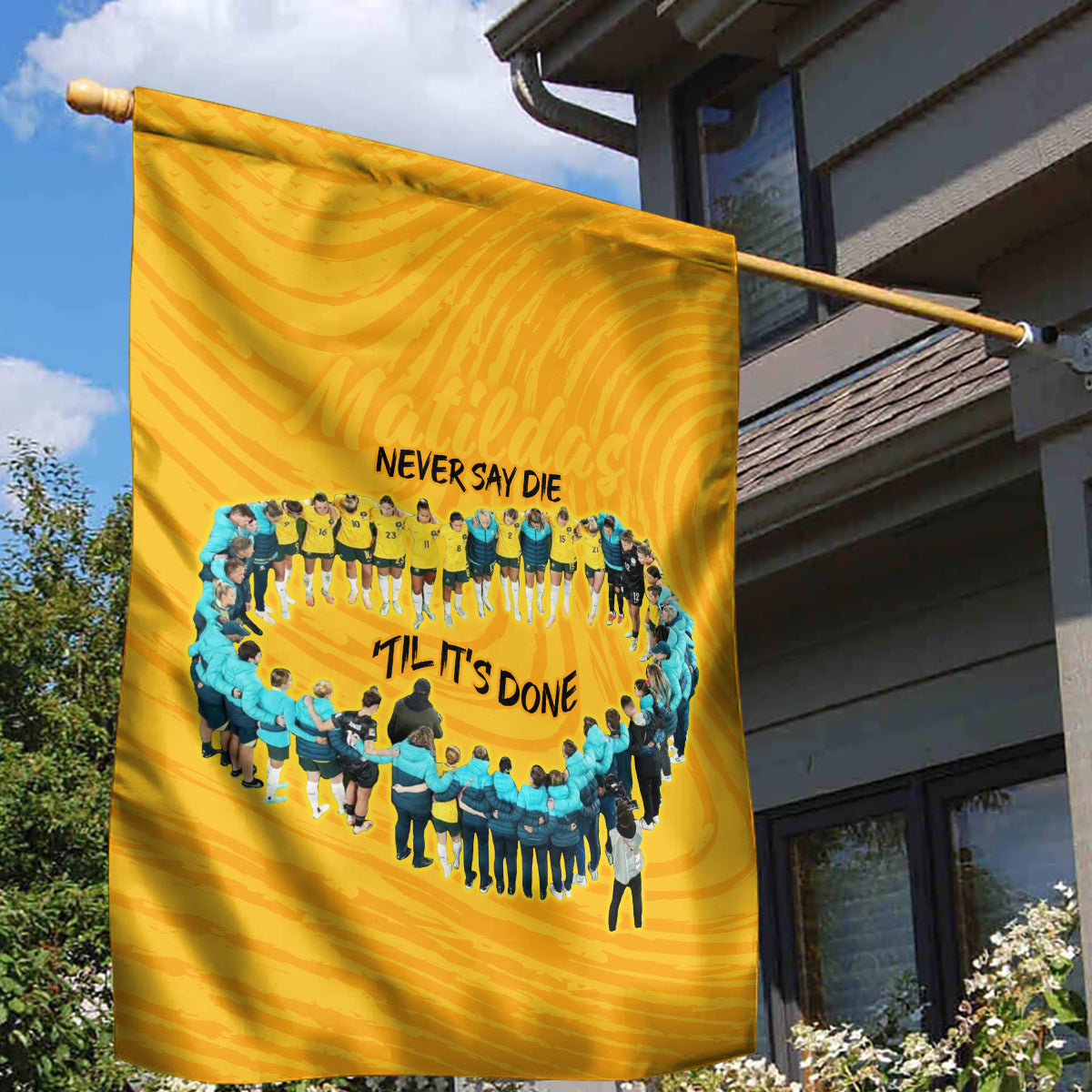 Matildas Til Its Done Custom Garden Flag Australia Womens Soccer Gold Style - Vibe Hoodie Shop