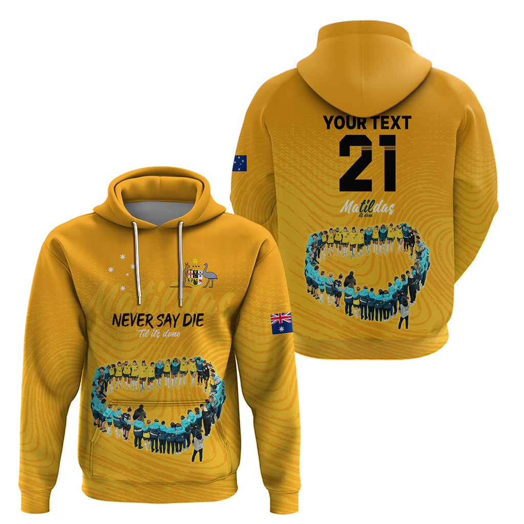 Matildas Til Its Done Custom Hoodie Australia Womens Soccer Gold Style LT9 - Vibe Hoodie Shop