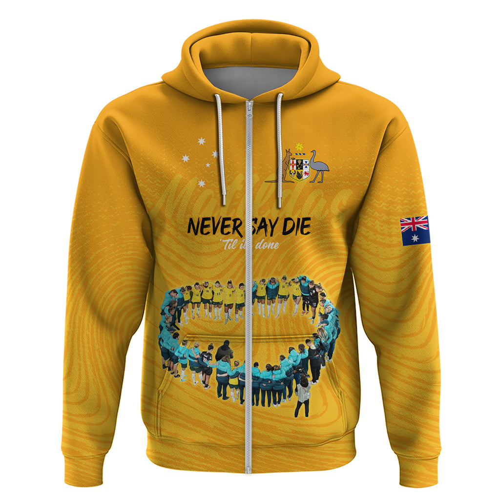 Matildas Til Its Done Custom Hoodie Australia Womens Soccer Gold Style LT9 - Vibe Hoodie Shop