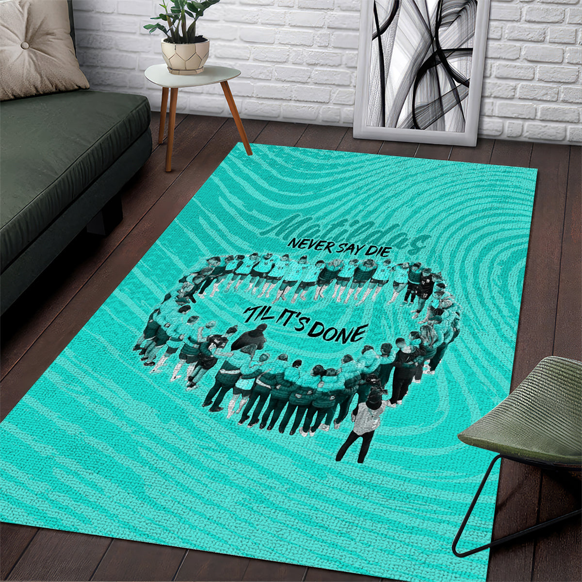 Matildas Til Its Done Custom Area Rug Australia Womens Soccer Turquoise Style - Vibe Hoodie Shop