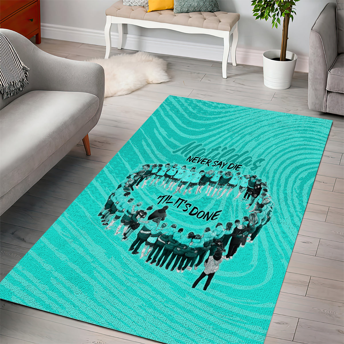 Matildas Til Its Done Custom Area Rug Australia Womens Soccer Turquoise Style - Vibe Hoodie Shop