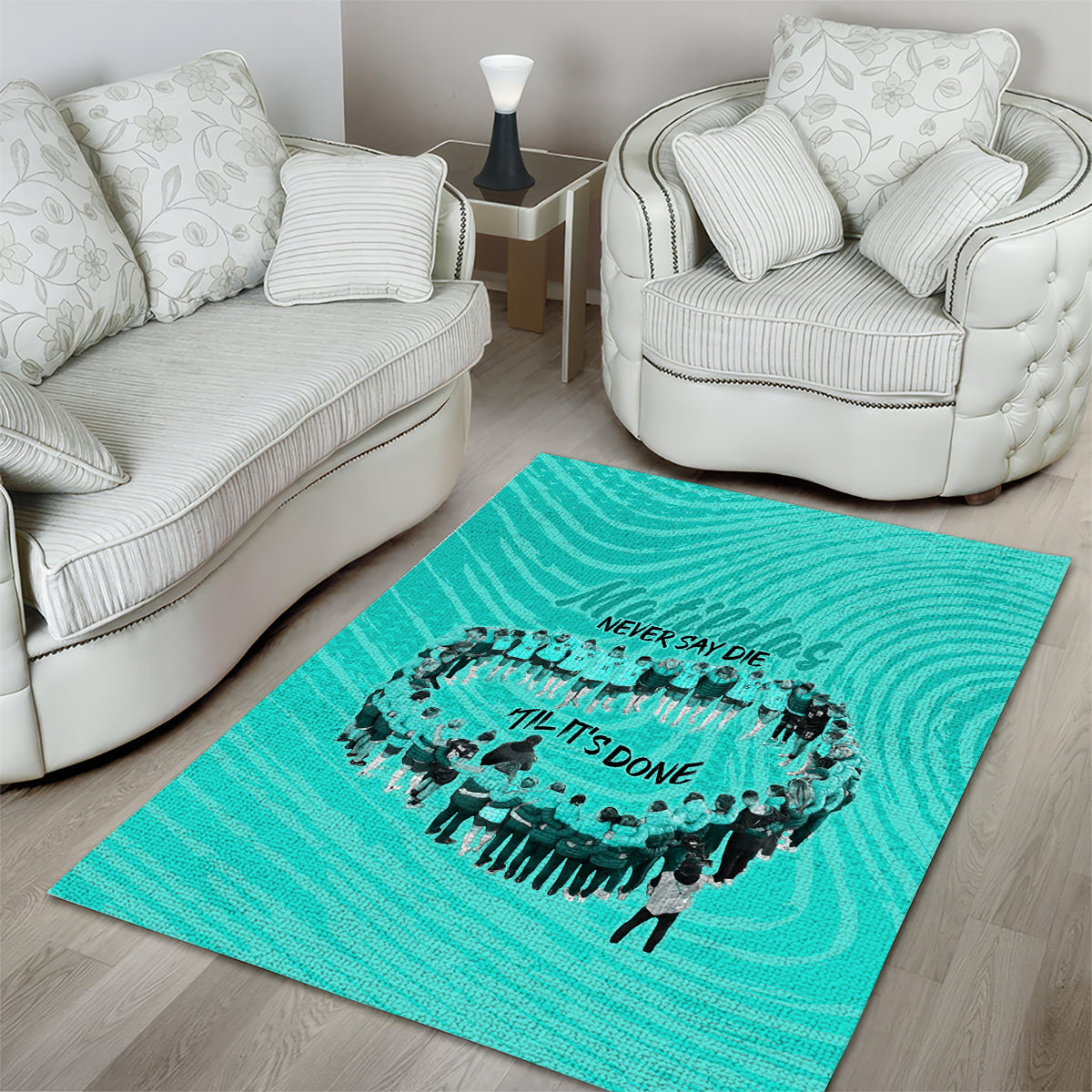 Matildas Til Its Done Custom Area Rug Australia Womens Soccer Turquoise Style - Vibe Hoodie Shop