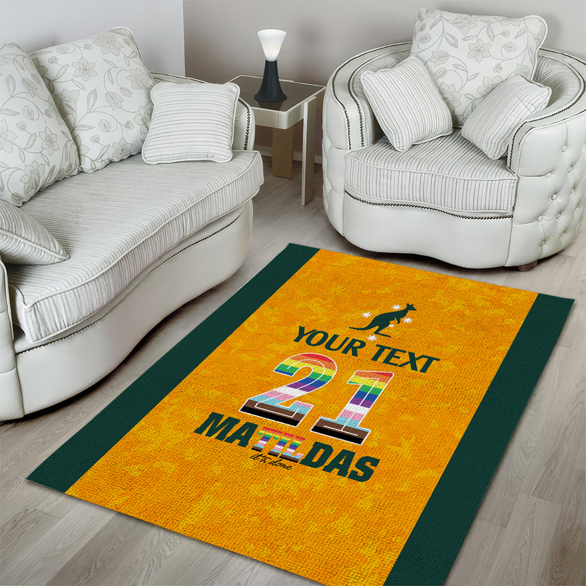 Custom Australia Matildas Pride With Kangaroo Area Rug - Vibe Hoodie Shop