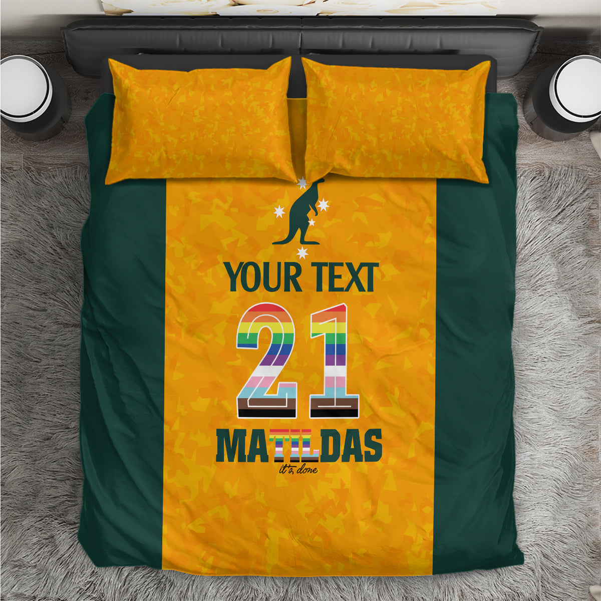 Custom Australia Matildas Pride With Kangaroo Bedding Set - Vibe Hoodie Shop