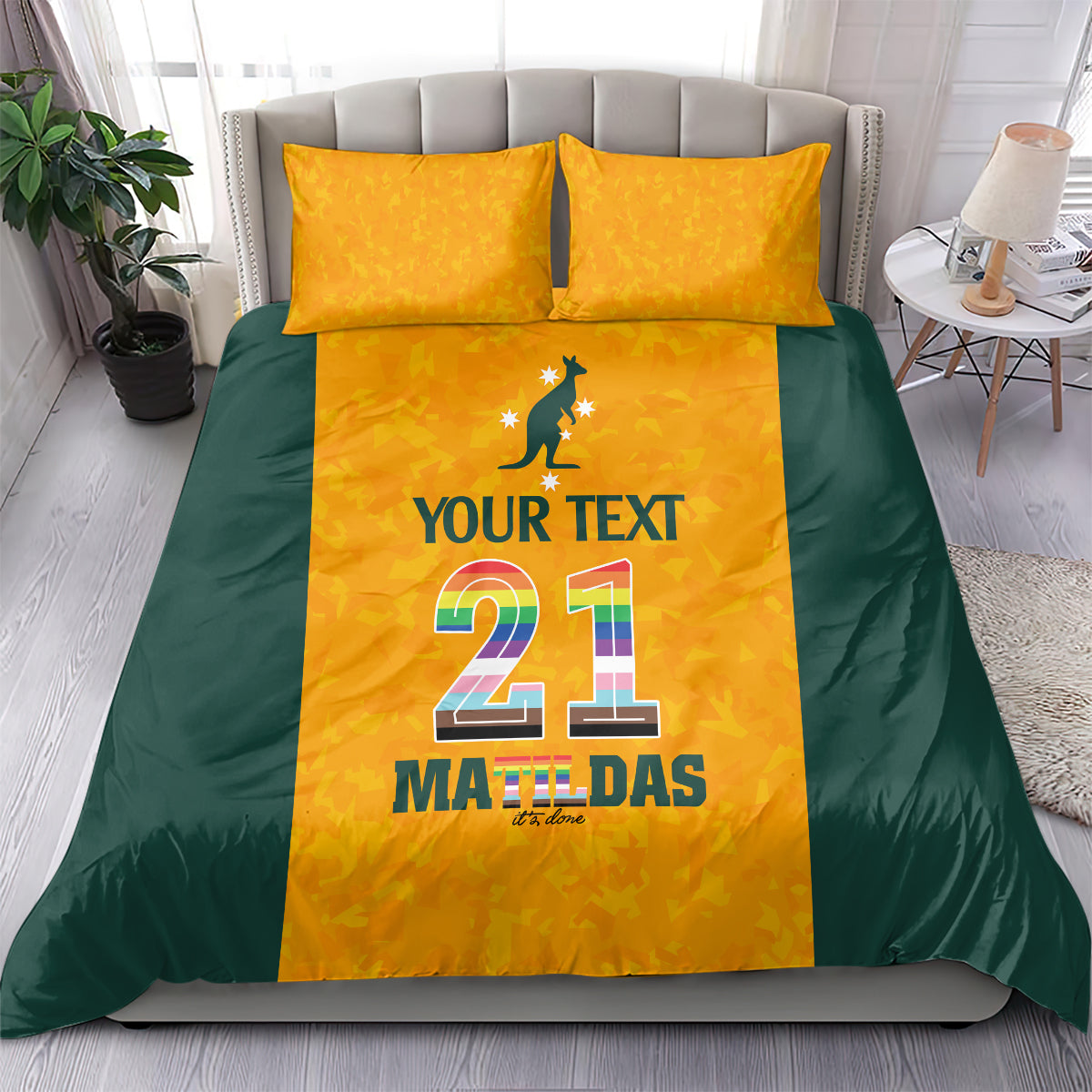 Custom Australia Matildas Pride With Kangaroo Bedding Set - Vibe Hoodie Shop