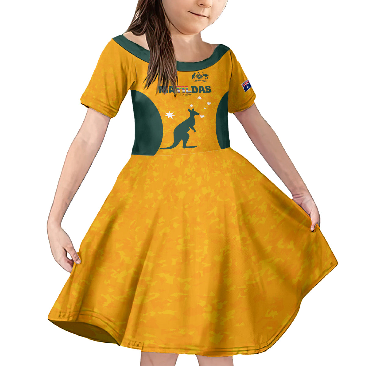 custom-australia-matildas-pride-with-kangaroo-family-matching-mermaid-dress-and-hawaiian-shirt