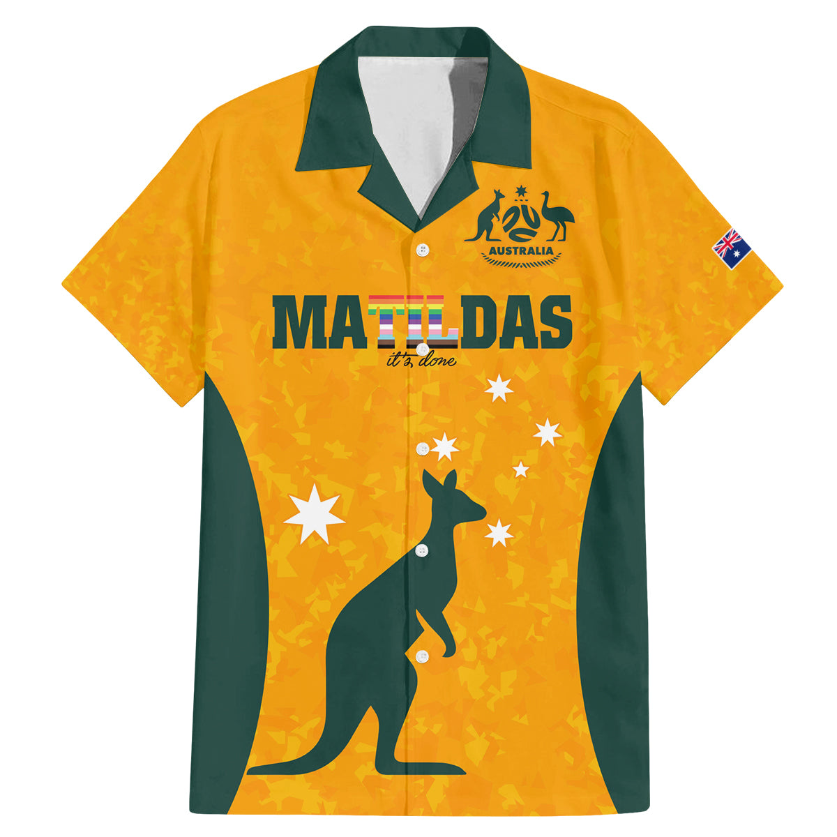 custom-australia-matildas-pride-with-kangaroo-family-matching-mermaid-dress-and-hawaiian-shirt