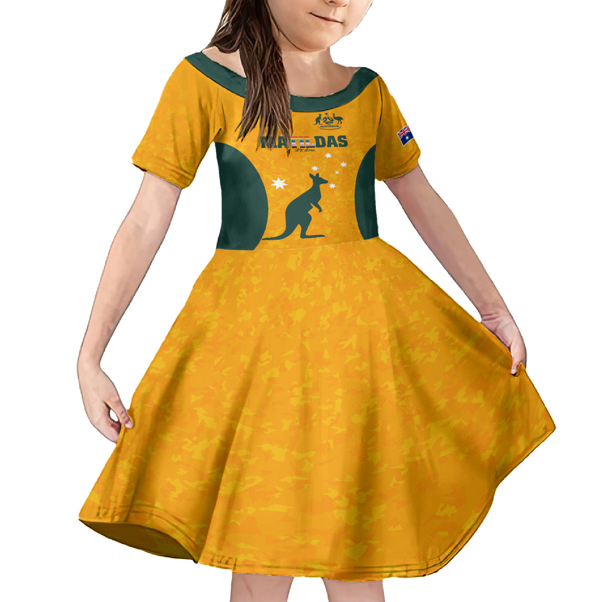 custom-australia-matildas-pride-with-kangaroo-family-matching-off-shoulder-long-sleeve-dress-and-hawaiian-shirt