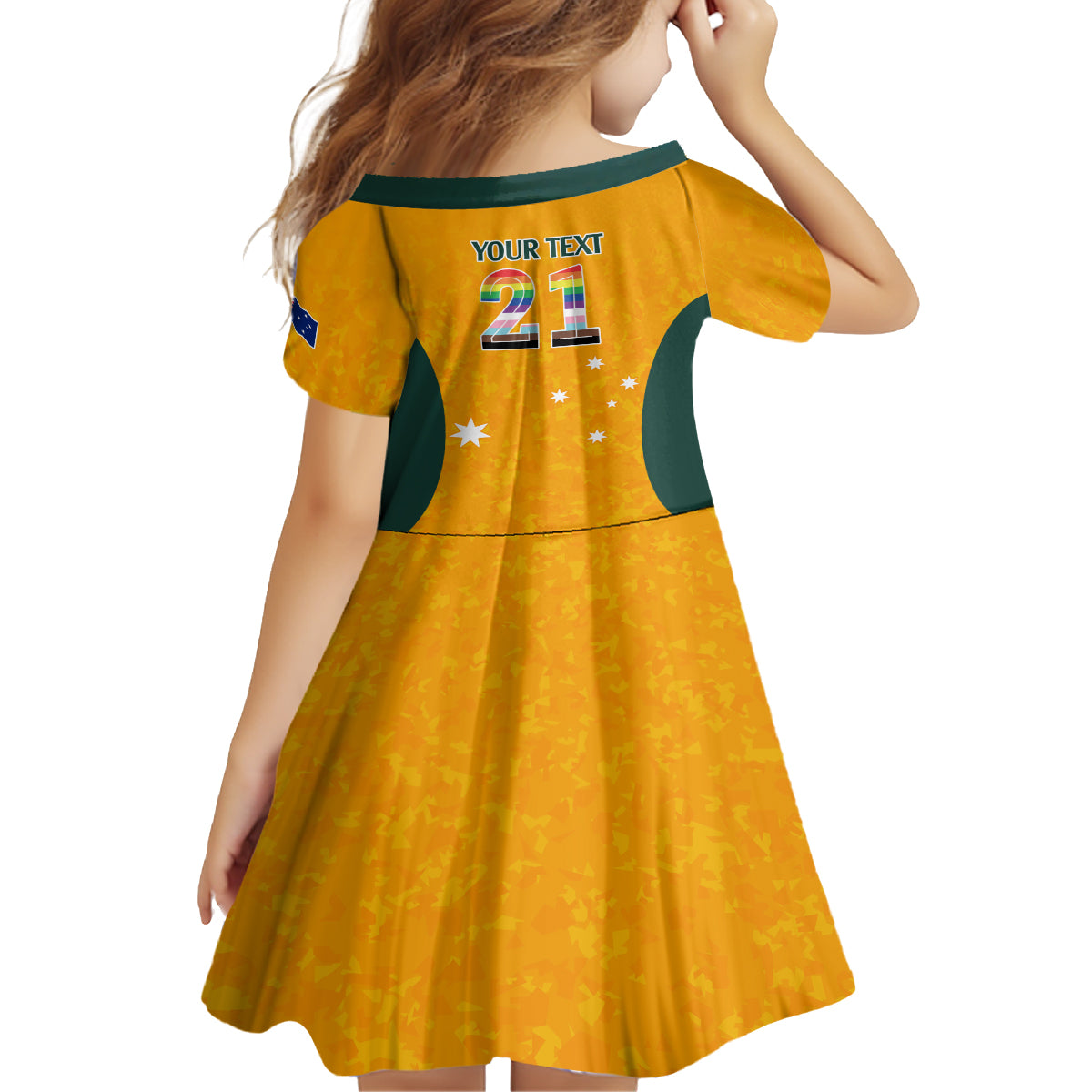 custom-australia-matildas-pride-with-kangaroo-family-matching-off-shoulder-long-sleeve-dress-and-hawaiian-shirt