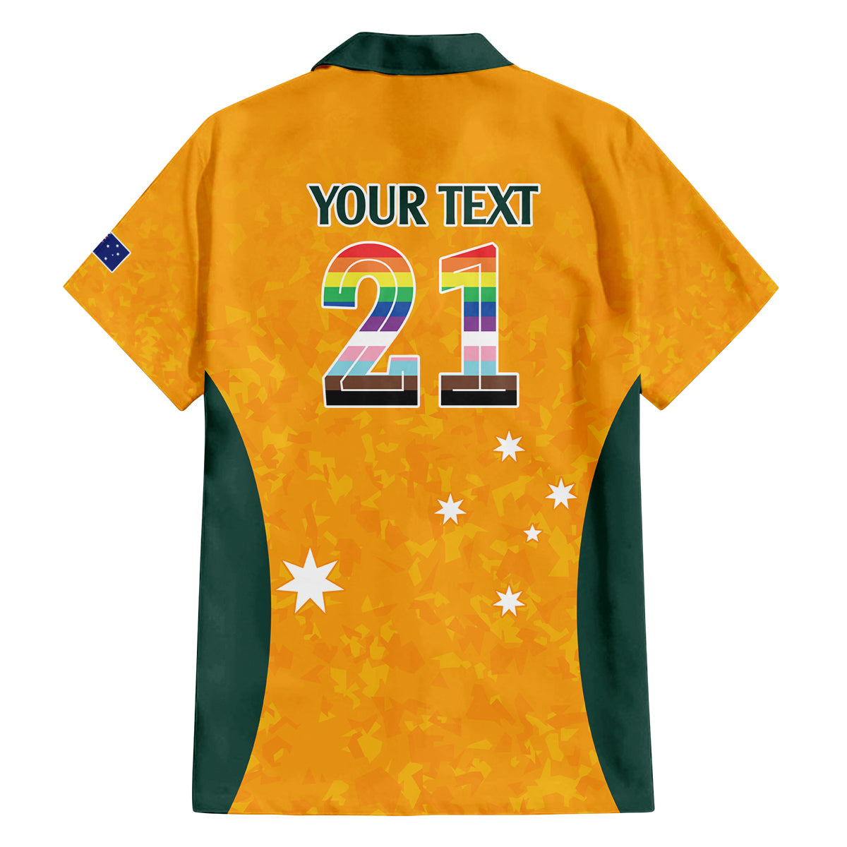 custom-australia-matildas-pride-with-kangaroo-family-matching-off-shoulder-long-sleeve-dress-and-hawaiian-shirt