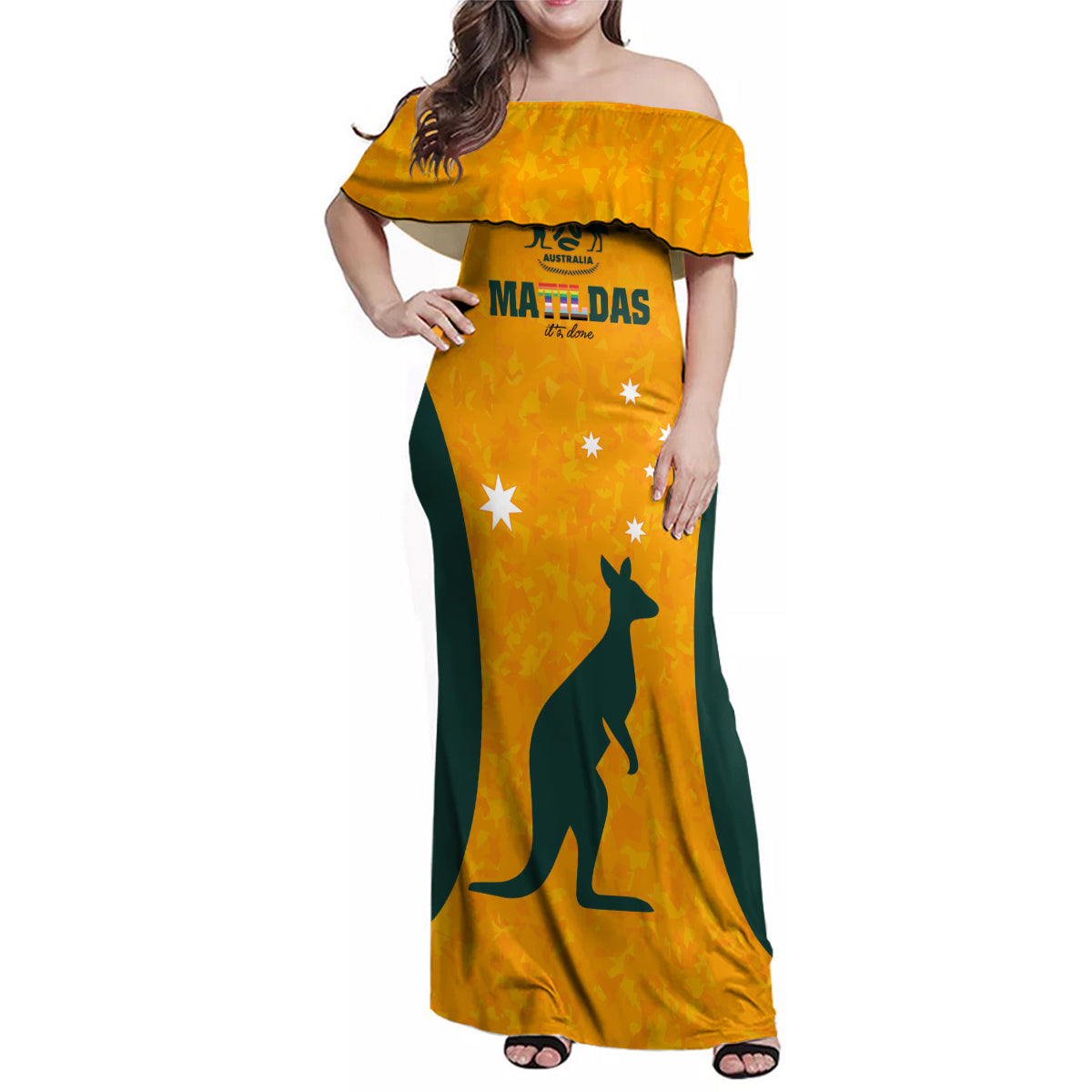 custom-australia-matildas-pride-with-kangaroo-family-matching-off-shoulder-maxi-dress-and-hawaiian-shirt