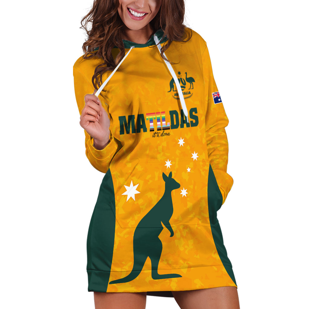 Custom Australia Matildas Pride With Kangaroo Hoodie Dress - Vibe Hoodie Shop