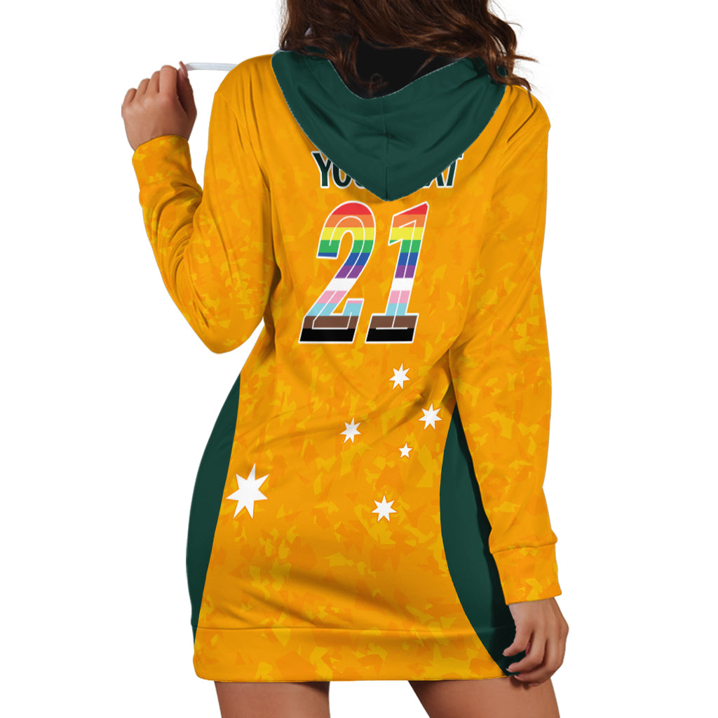 Custom Australia Matildas Pride With Kangaroo Hoodie Dress - Vibe Hoodie Shop