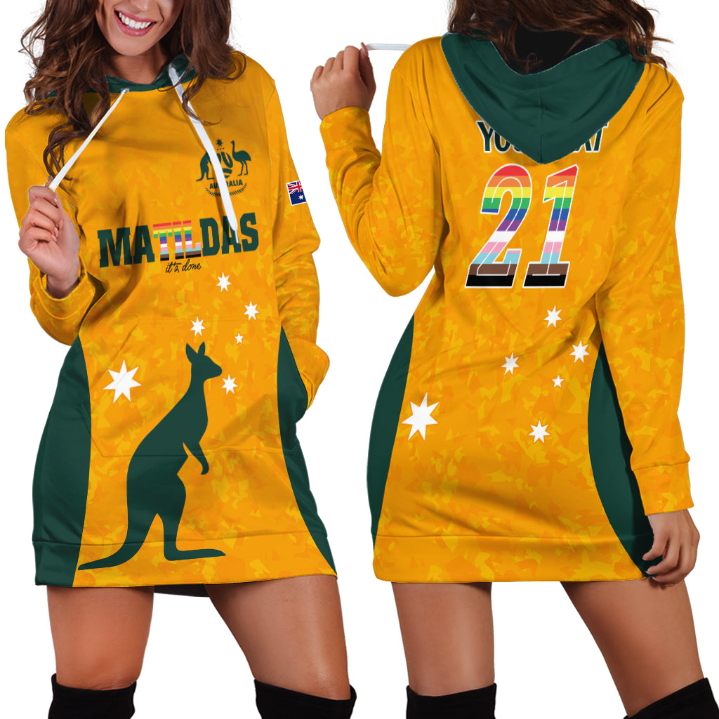 Custom Australia Matildas Pride With Kangaroo Hoodie Dress - Vibe Hoodie Shop