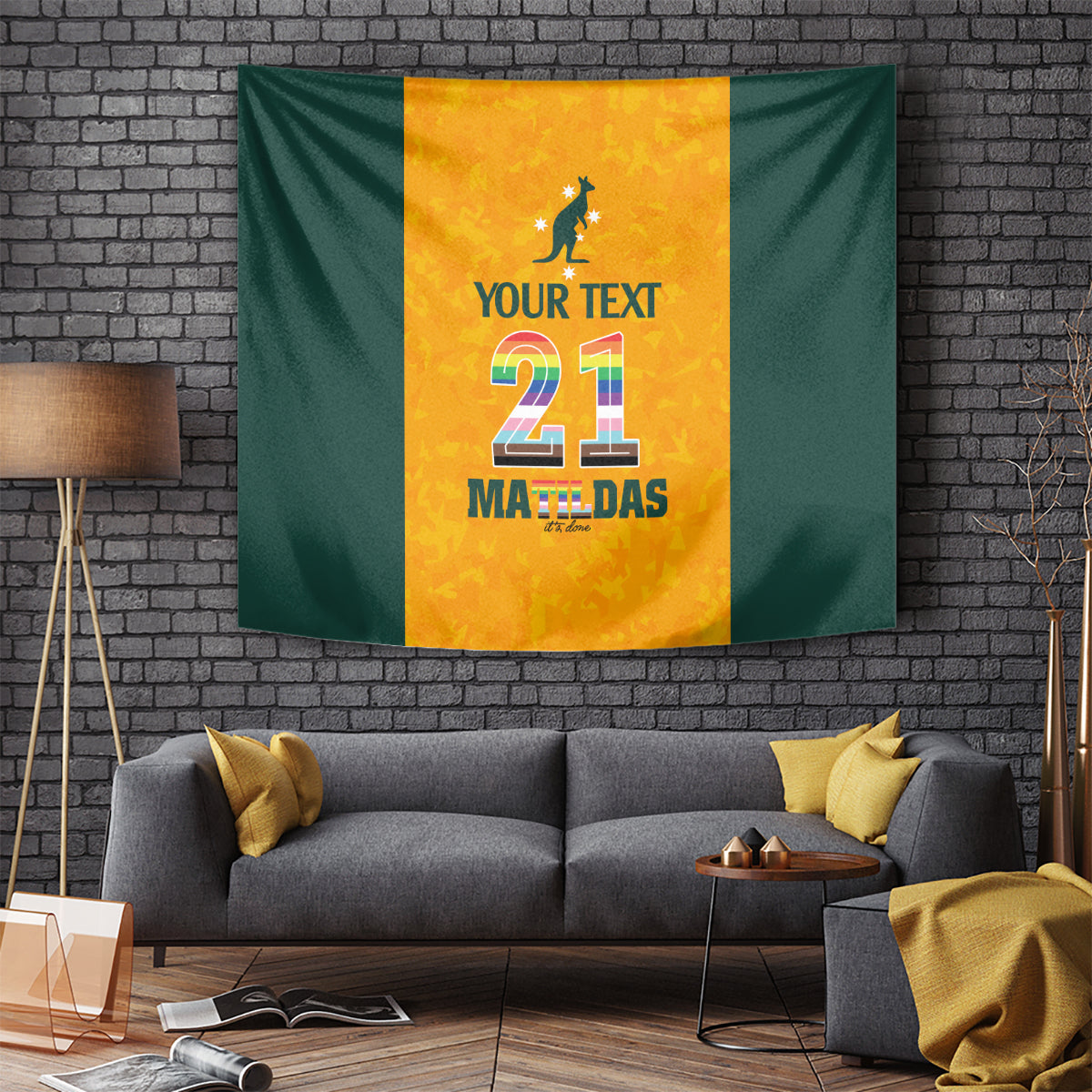 Custom Australia Matildas Pride With Kangaroo Tapestry - Vibe Hoodie Shop