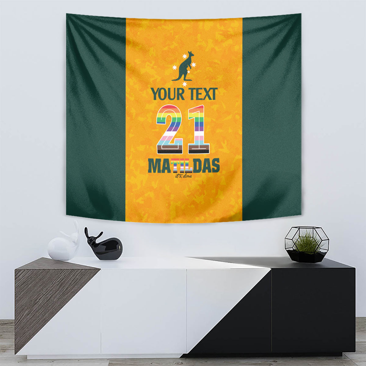 Custom Australia Matildas Pride With Kangaroo Tapestry - Vibe Hoodie Shop