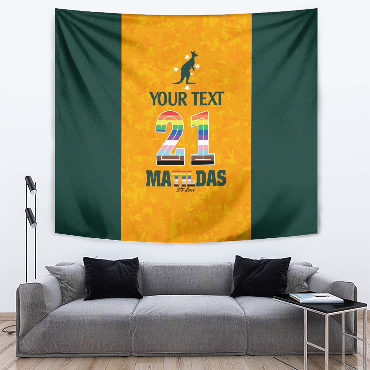 Custom Australia Matildas Pride With Kangaroo Tapestry - Vibe Hoodie Shop