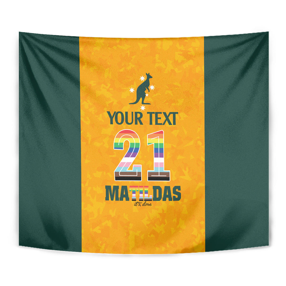 Custom Australia Matildas Pride With Kangaroo Tapestry - Vibe Hoodie Shop