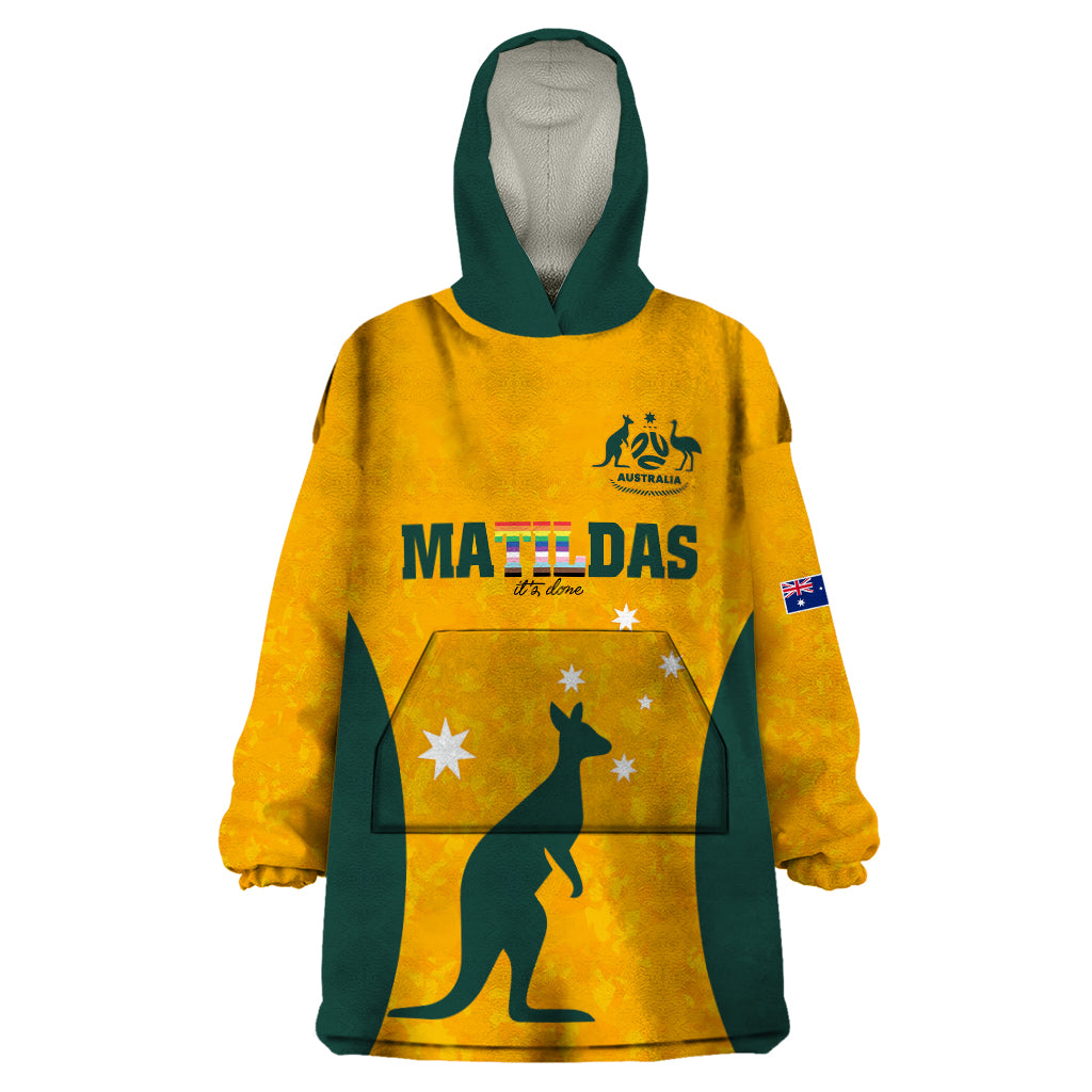 Custom Australia Matildas Pride With Kangaroo Wearable Blanket Hoodie - Vibe Hoodie Shop