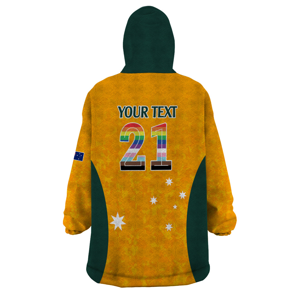 Custom Australia Matildas Pride With Kangaroo Wearable Blanket Hoodie - Vibe Hoodie Shop