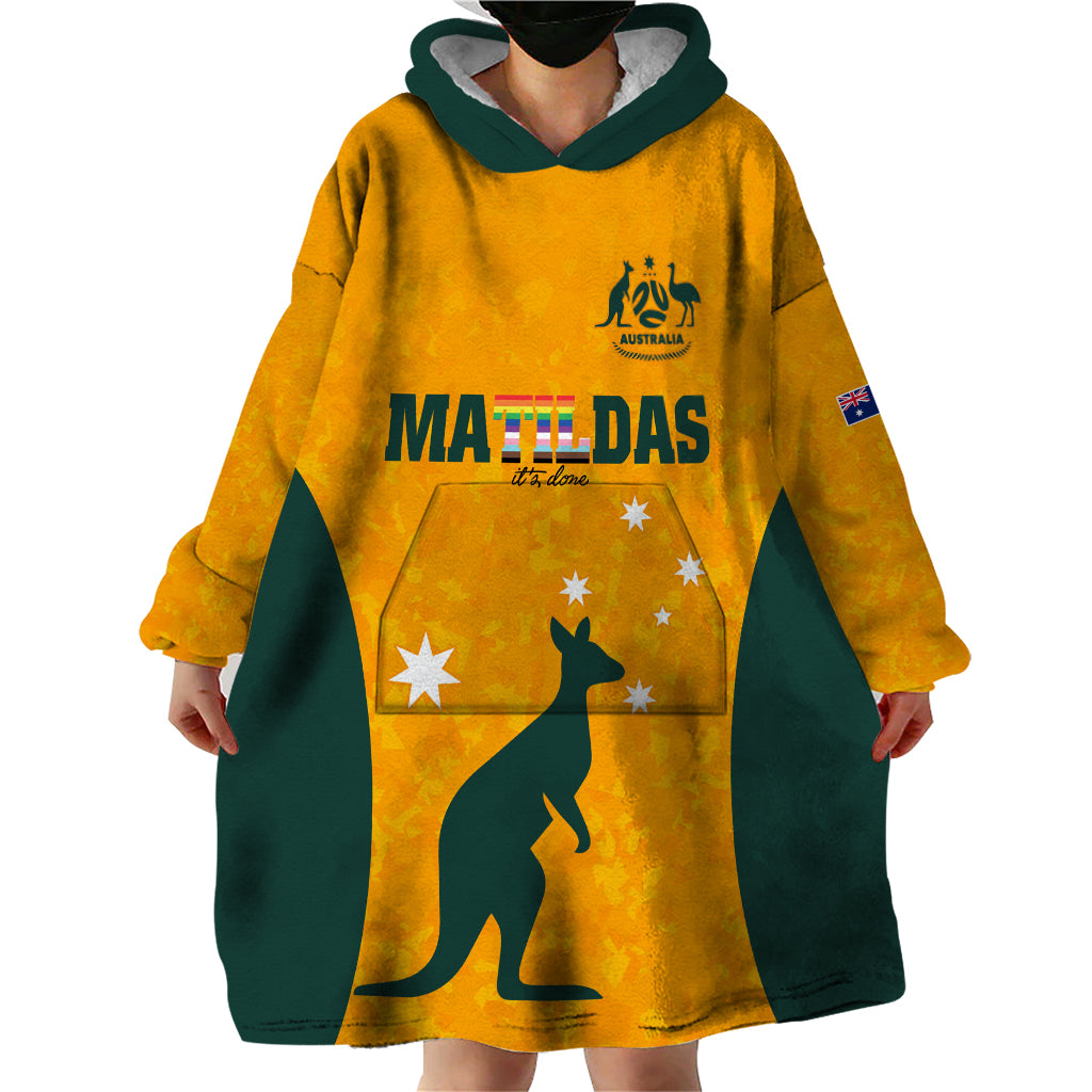 Custom Australia Matildas Pride With Kangaroo Wearable Blanket Hoodie - Vibe Hoodie Shop