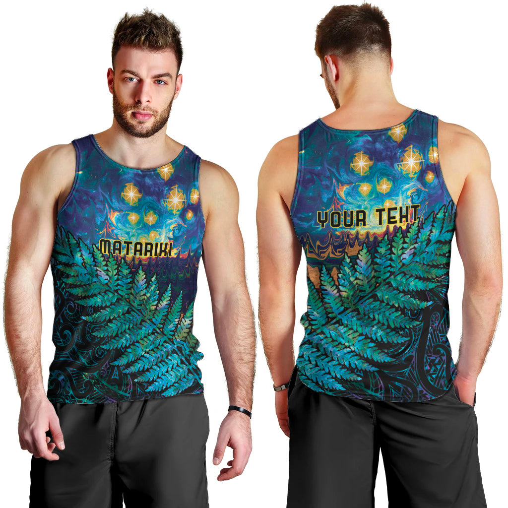 Matariki Te Tau Hou Maori Men Tank Top New Zealand Silver Fern Night Starry Sky - Vibe Hoodie Shop