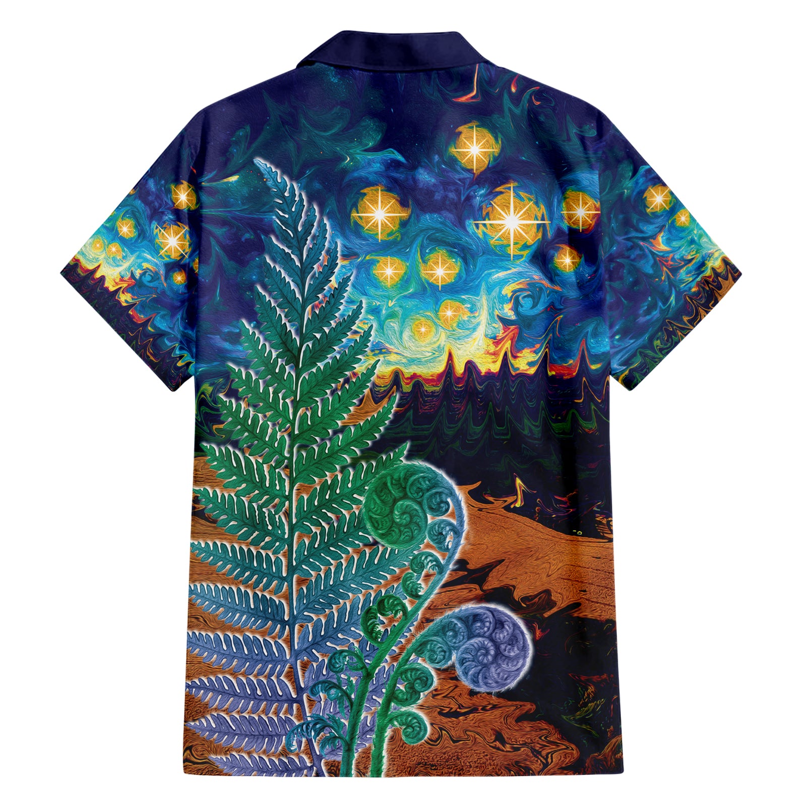 Personalised New Zealand Matariki Art Star Hawaiian Shirt Koru Fern Night Starry Sky - Vibe Hoodie Shop