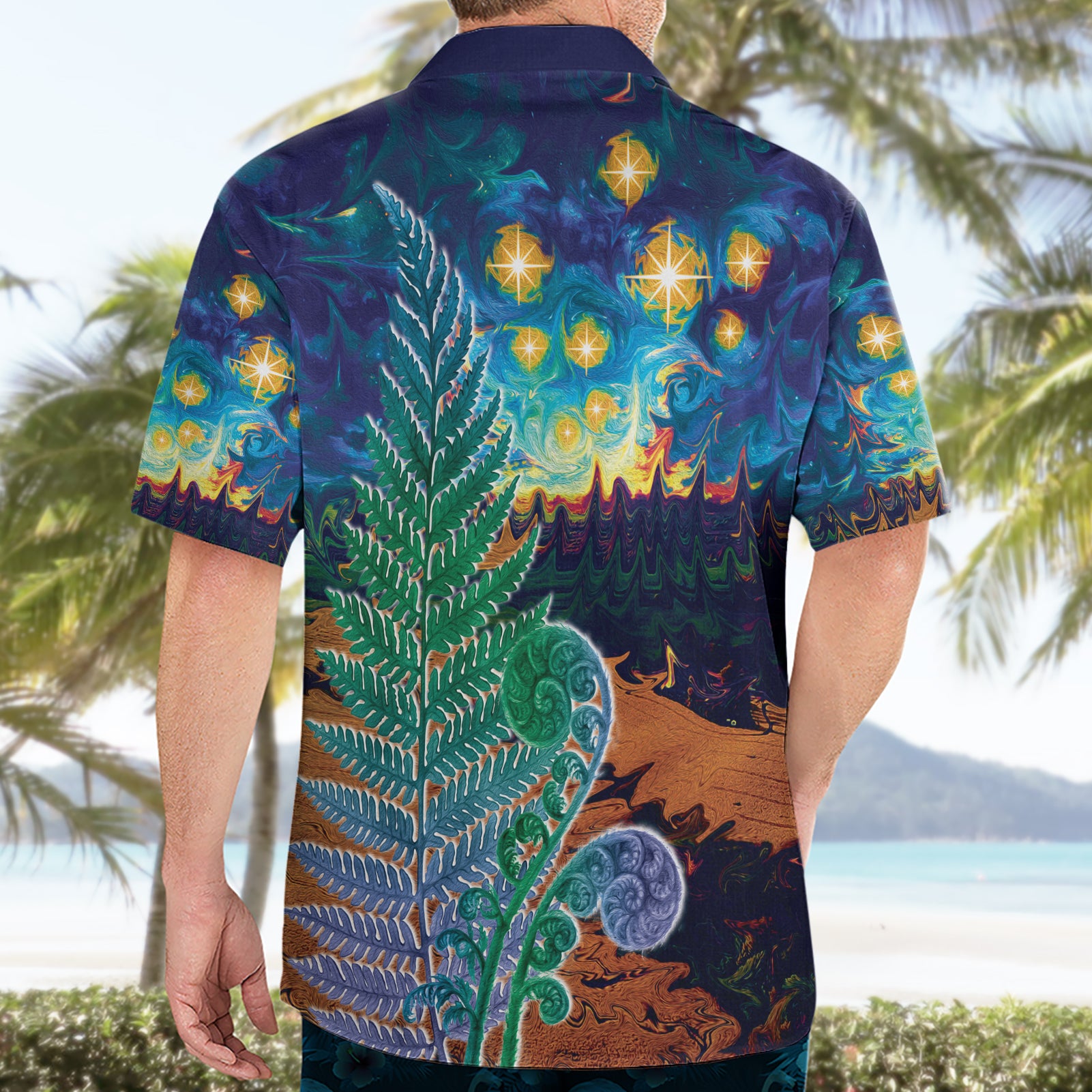 Personalised New Zealand Matariki Art Star Hawaiian Shirt Koru Fern Night Starry Sky - Vibe Hoodie Shop