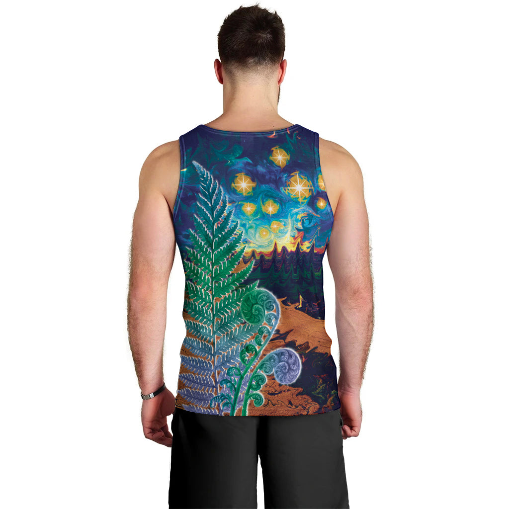 Personalised New Zealand Matariki Art Star Men Tank Top Koru Fern Night Starry Sky - Vibe Hoodie Shop