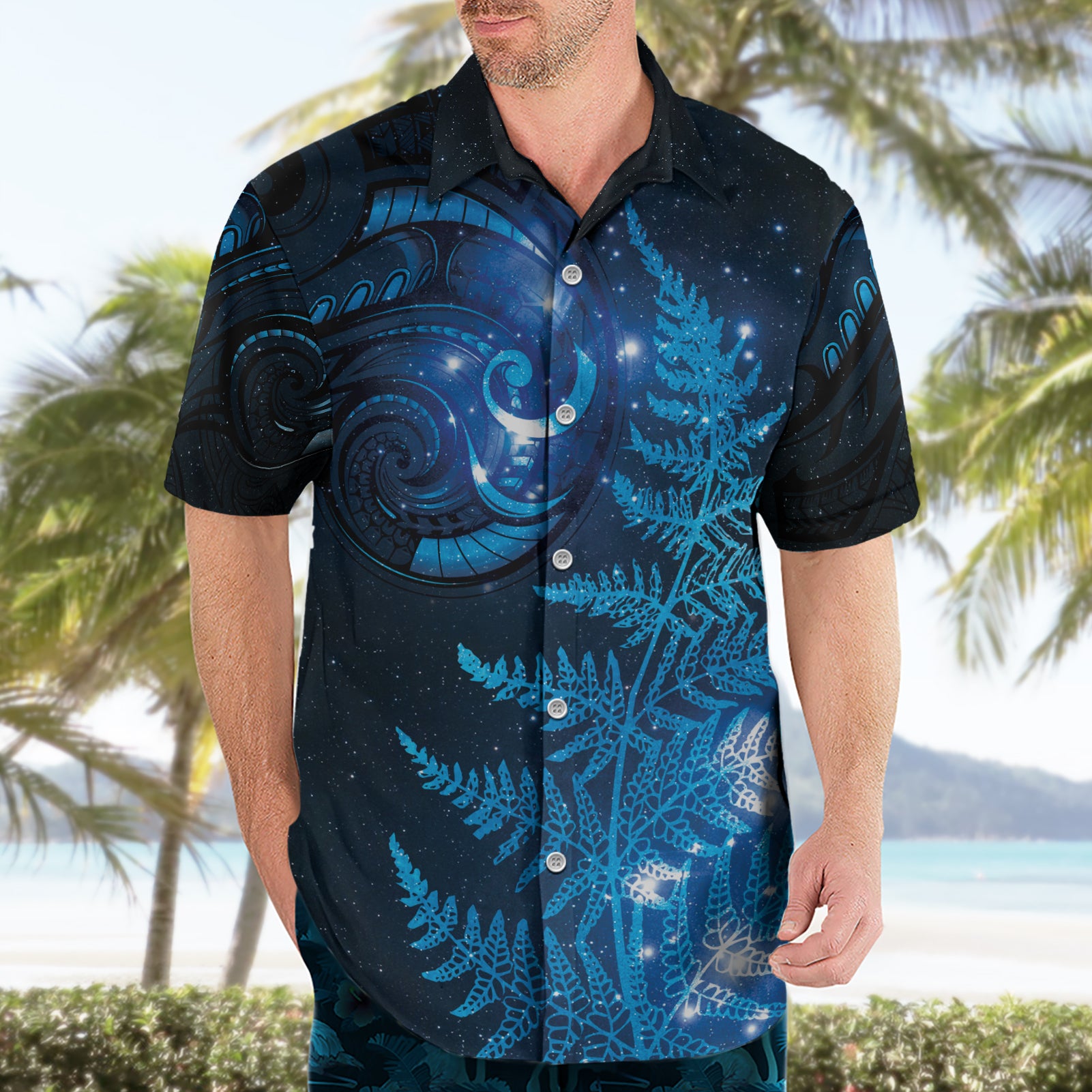 New Zealand Matariki Hawaiian Shirt Blue Milky Way Stars Night Sky - Vibe Hoodie Shop