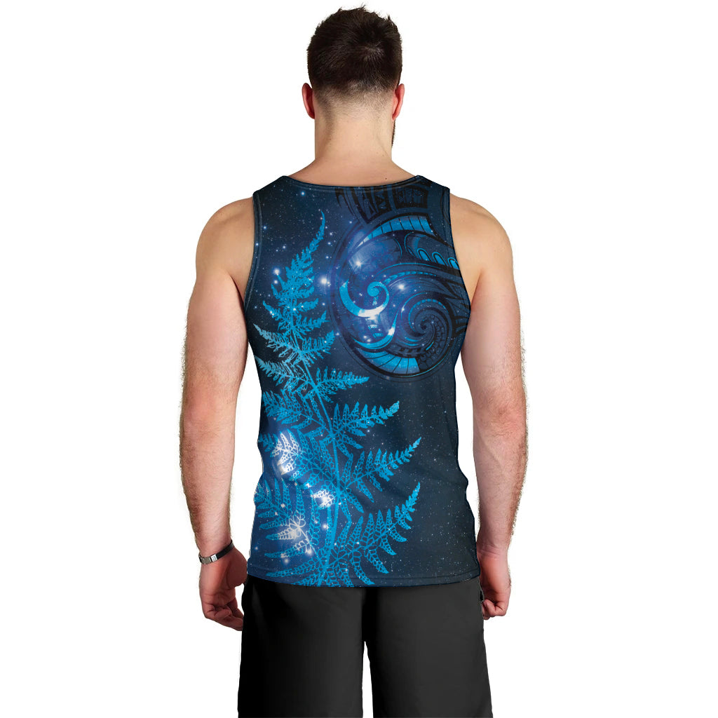 New Zealand Matariki Men Tank Top Blue Milky Way Stars Night Sky - Vibe Hoodie Shop