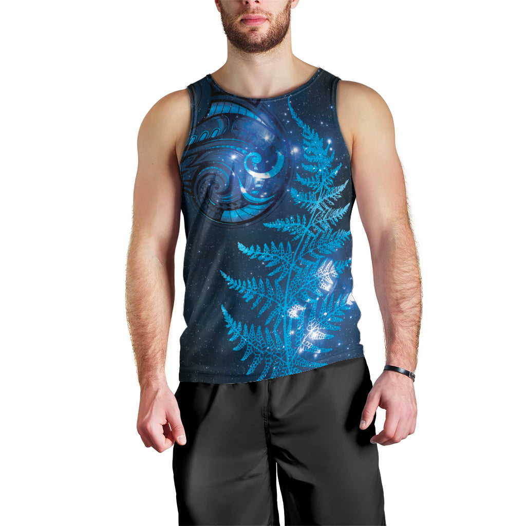 New Zealand Matariki Men Tank Top Blue Milky Way Stars Night Sky - Vibe Hoodie Shop