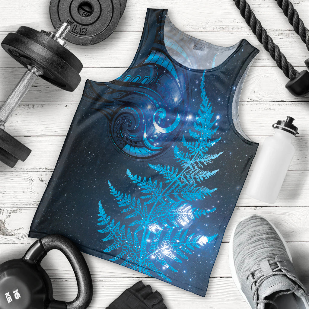 New Zealand Matariki Men Tank Top Blue Milky Way Stars Night Sky - Vibe Hoodie Shop