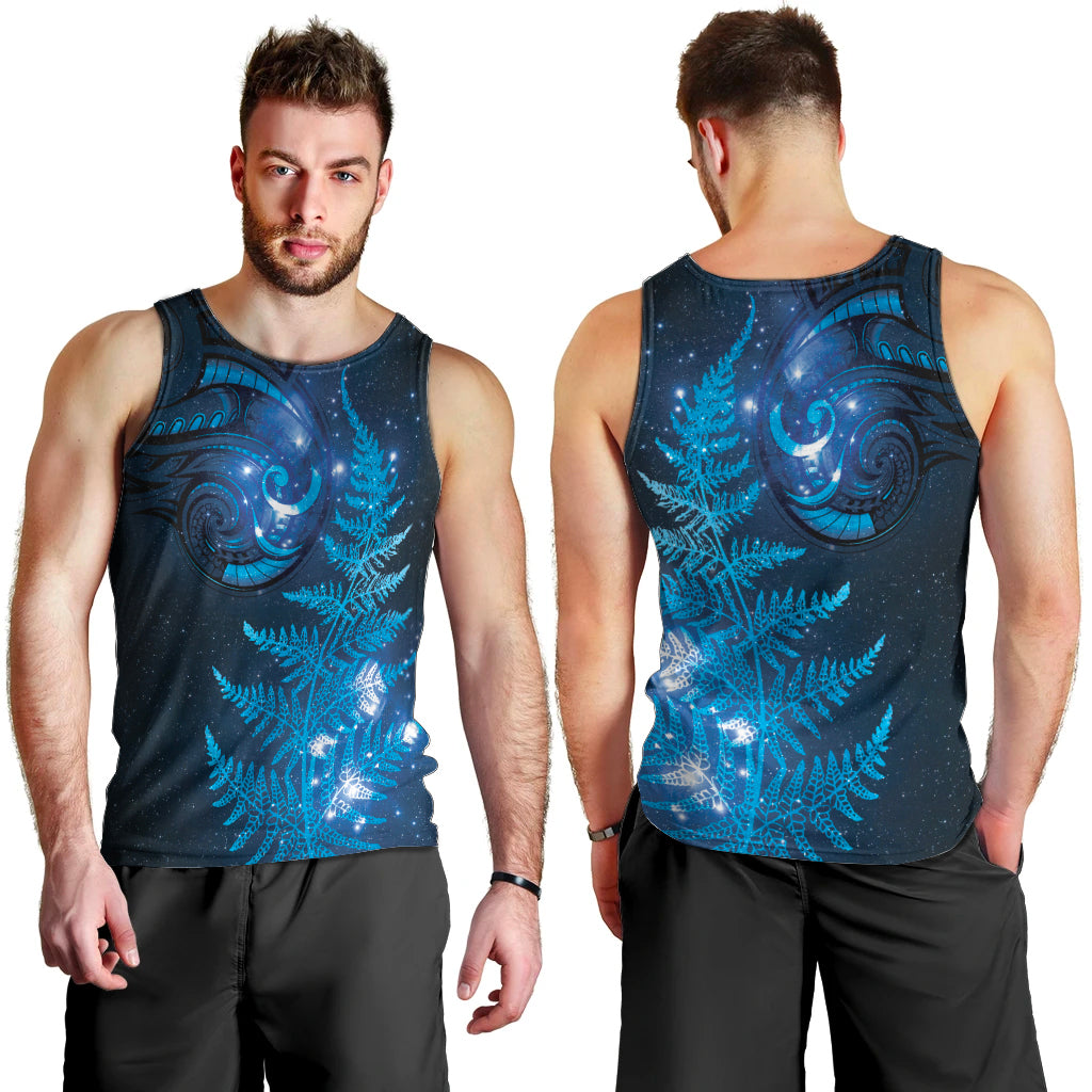 New Zealand Matariki Men Tank Top Blue Milky Way Stars Night Sky - Vibe Hoodie Shop